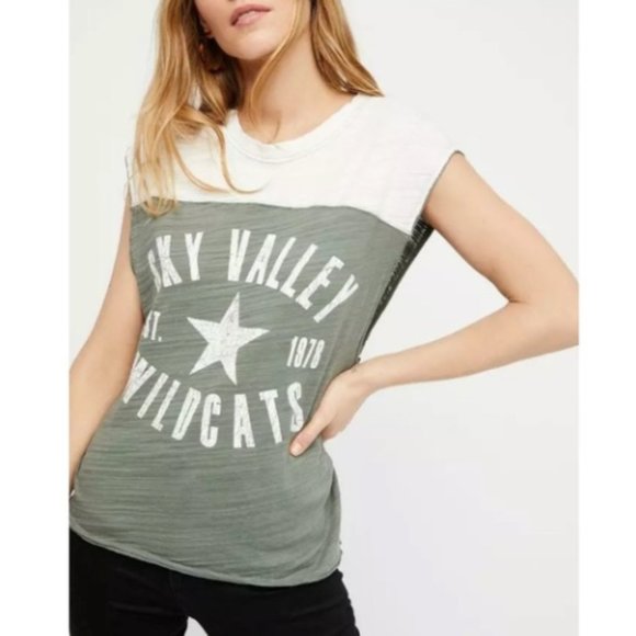 FREE PEOPLE | We The Free Sky Valley Wildcats Graphic Cotton Wrap Tee | Size M - Picture 1 of 9